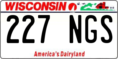 WI license plate 227NGS