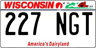 WI license plate 227NGT