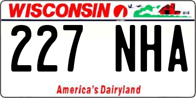 WI license plate 227NHA