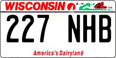 WI license plate 227NHB