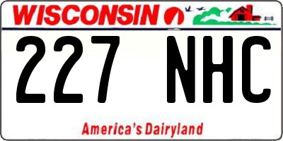 WI license plate 227NHC