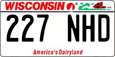 WI license plate 227NHD