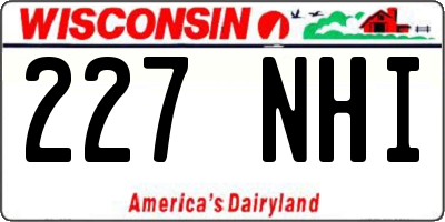 WI license plate 227NHI