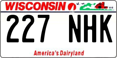 WI license plate 227NHK