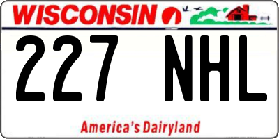 WI license plate 227NHL