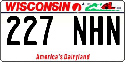 WI license plate 227NHN