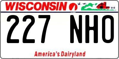 WI license plate 227NHO