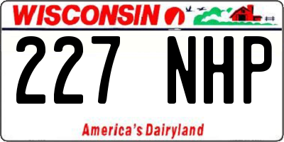 WI license plate 227NHP