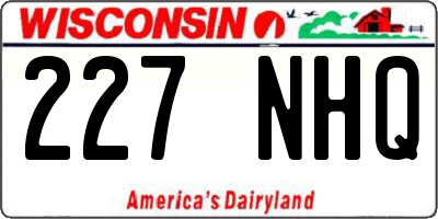 WI license plate 227NHQ