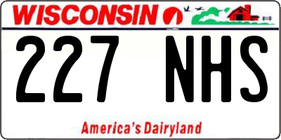 WI license plate 227NHS