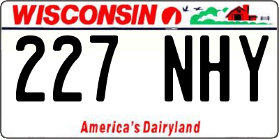 WI license plate 227NHY