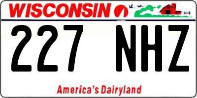WI license plate 227NHZ