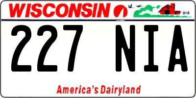 WI license plate 227NIA
