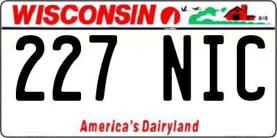WI license plate 227NIC