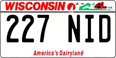 WI license plate 227NID