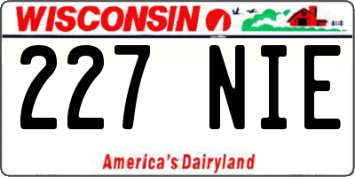 WI license plate 227NIE