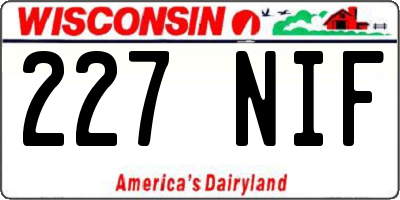 WI license plate 227NIF