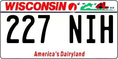 WI license plate 227NIH