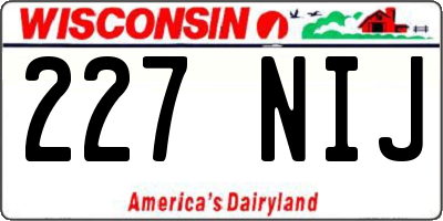 WI license plate 227NIJ