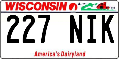 WI license plate 227NIK