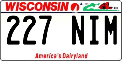 WI license plate 227NIM