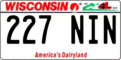 WI license plate 227NIN