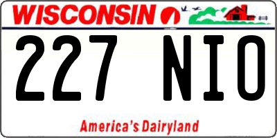 WI license plate 227NIO