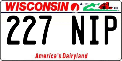 WI license plate 227NIP