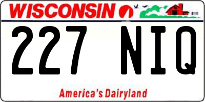 WI license plate 227NIQ