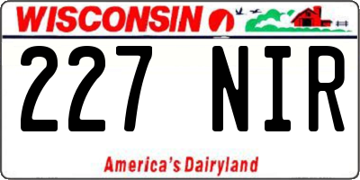 WI license plate 227NIR