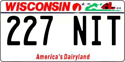 WI license plate 227NIT