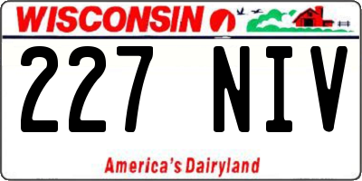 WI license plate 227NIV