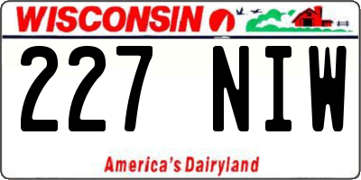WI license plate 227NIW