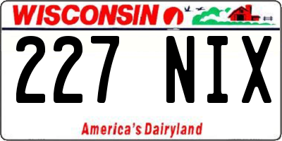 WI license plate 227NIX