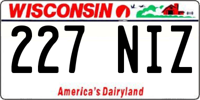 WI license plate 227NIZ