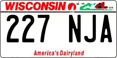 WI license plate 227NJA