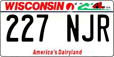 WI license plate 227NJR