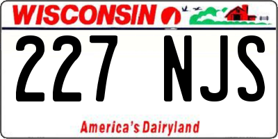 WI license plate 227NJS