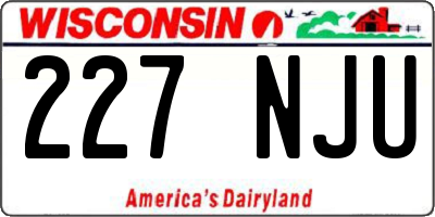 WI license plate 227NJU
