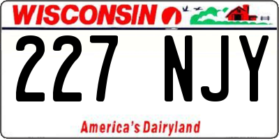 WI license plate 227NJY