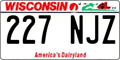 WI license plate 227NJZ