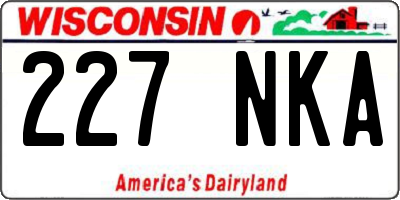 WI license plate 227NKA