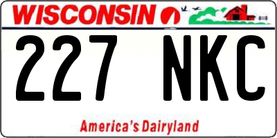 WI license plate 227NKC