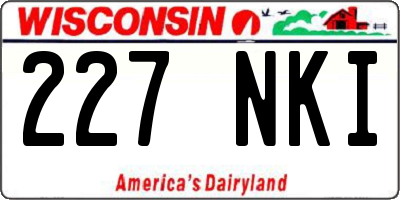 WI license plate 227NKI