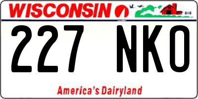 WI license plate 227NKO