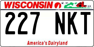 WI license plate 227NKT