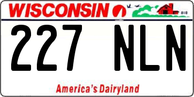 WI license plate 227NLN