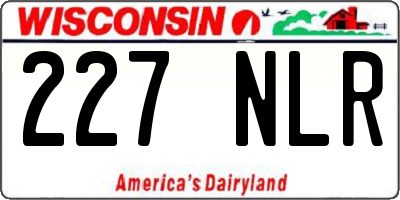 WI license plate 227NLR