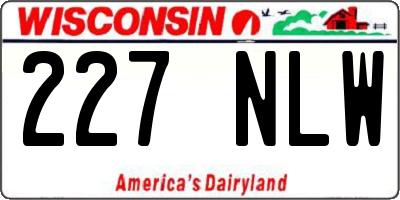 WI license plate 227NLW