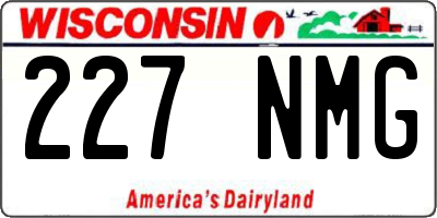 WI license plate 227NMG